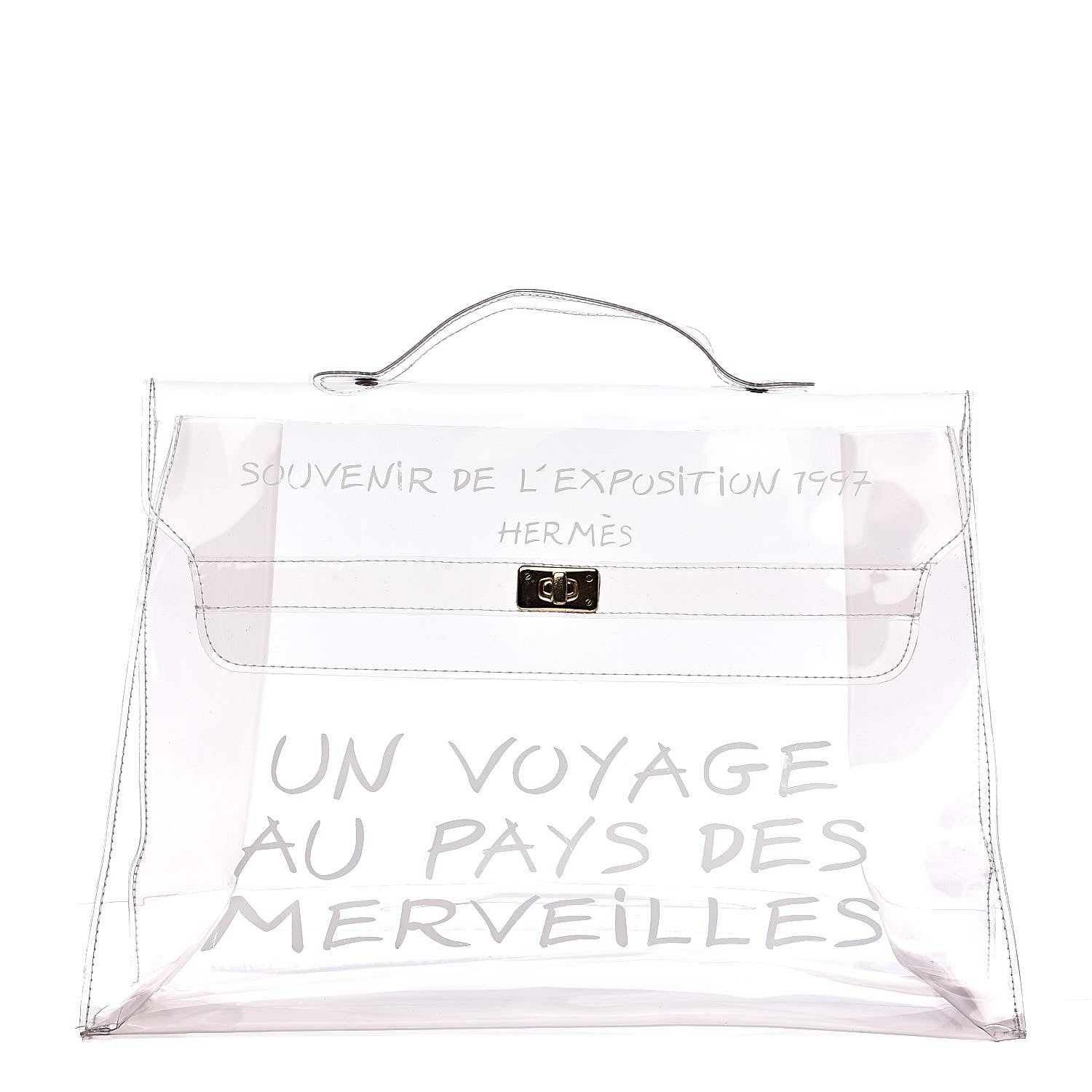 Hermes Vinyl Souvenir De L'Exposition Kelly Transparent 1 of 7