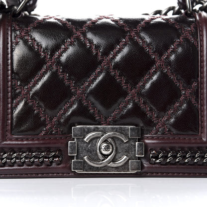 Chanel Goatskin Quilted Small Boy Handle Flap Burgundy 7 of 10