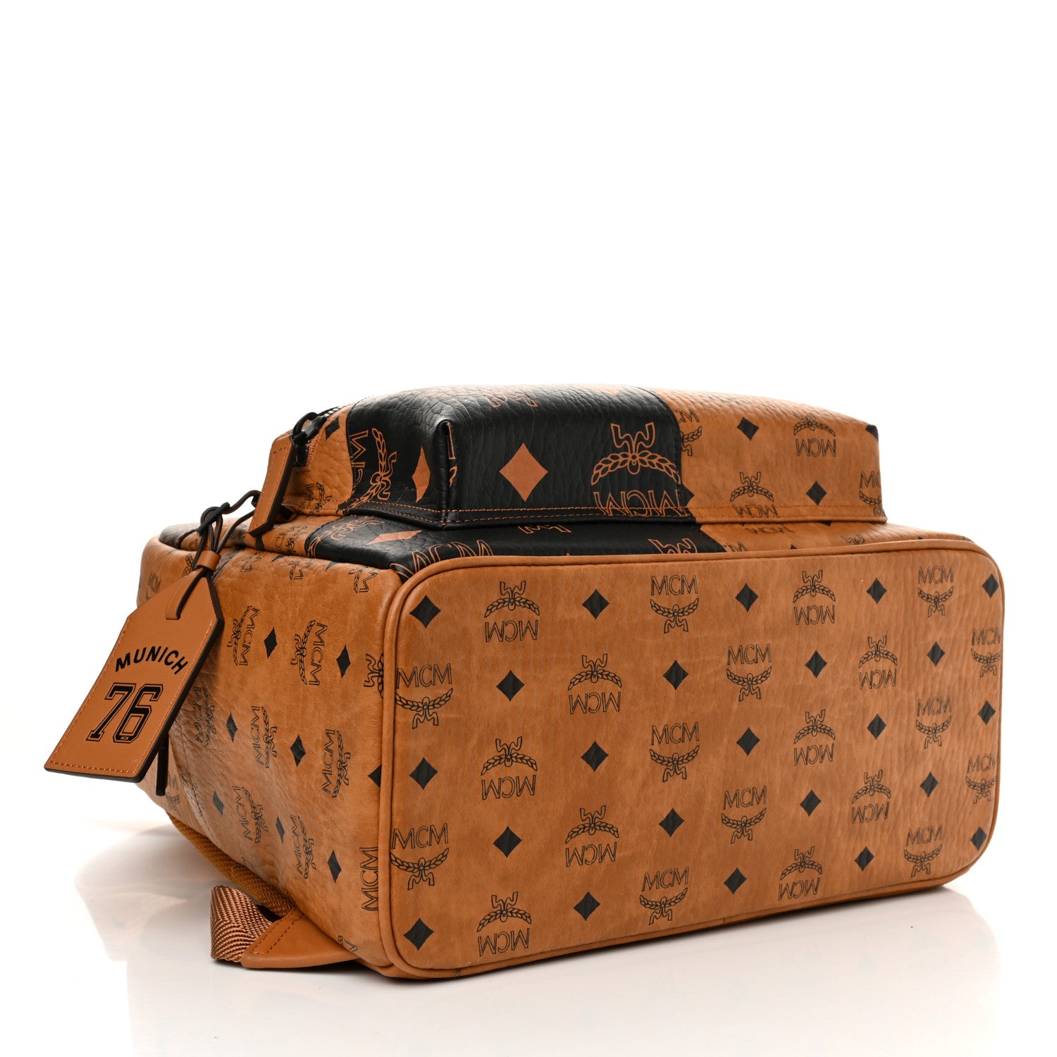 MCM Visetos Mix Munich 76 Medium Stark Backpack Cognac 1741113