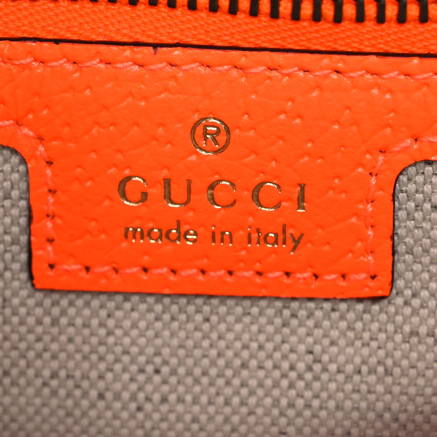 Gucci GG Supreme Monogram Textured Dollar Calfskin Web Ophidia Wristlet Shoulder Bag Beige Ebony Orange 7 of 12