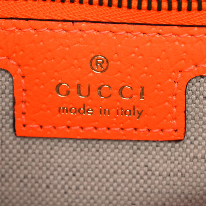 Gucci GG Supreme Monogram Textured Dollar Calfskin Web Ophidia Wristlet Shoulder Bag Beige Ebony Orange 7 of 12