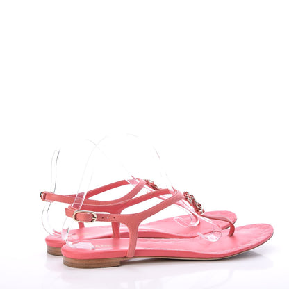 Chanel Lambskin Chain CC Thong Sandals 39.5 Pink 4 of 14