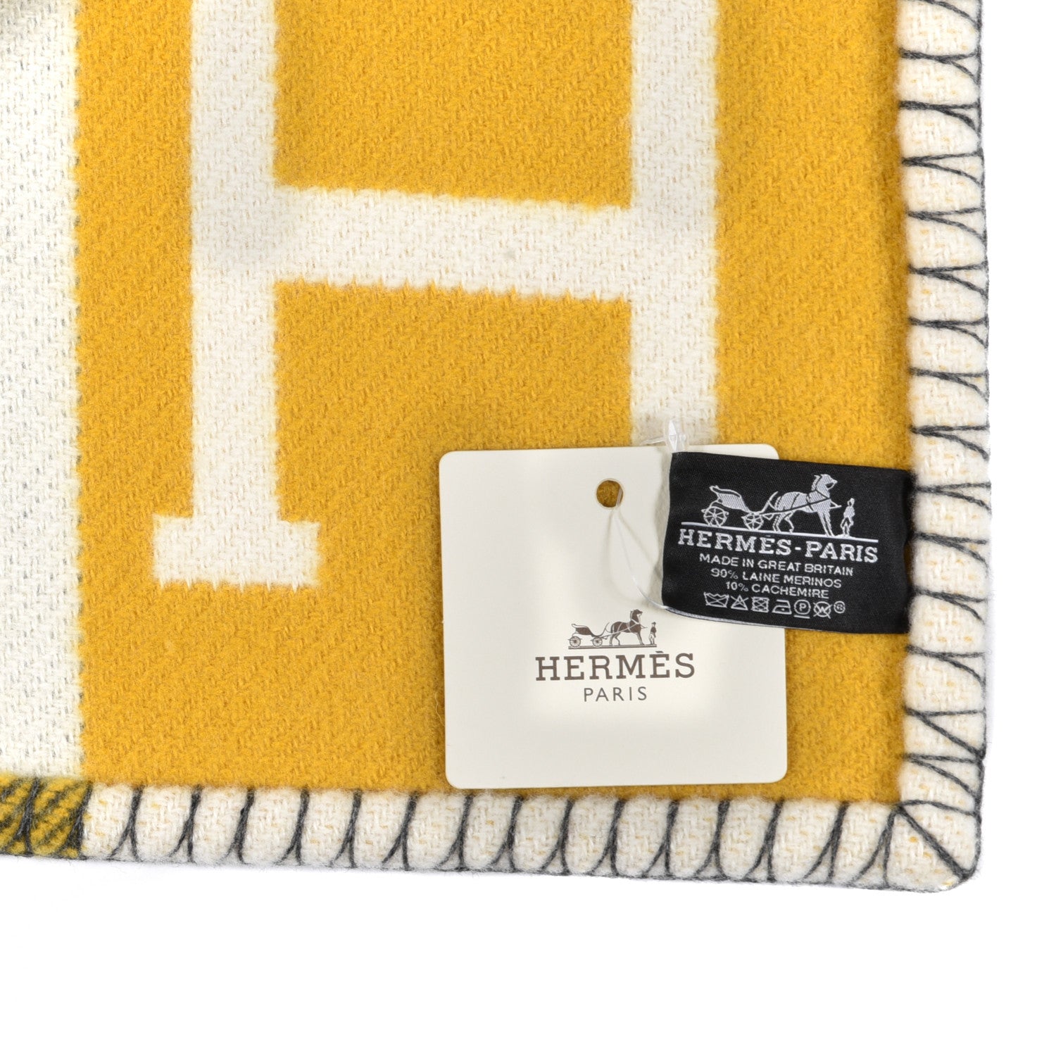Hermes Wool Cashmere Avalon III Blanket Gris Soleil 3 of 3