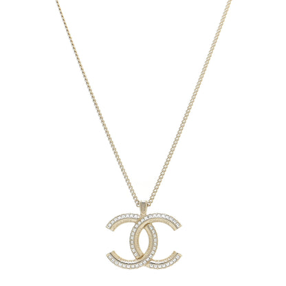 Chanel Crystal CC Chain Necklace Gold 1 of 5