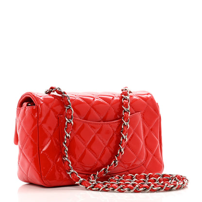 Chanel Patent Calfskin Quilted Mini Rectangular Flap Red 3 of 10