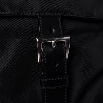 Prada Tessuto Nylon Single Buckle Messenger Bag Black 9 of 9