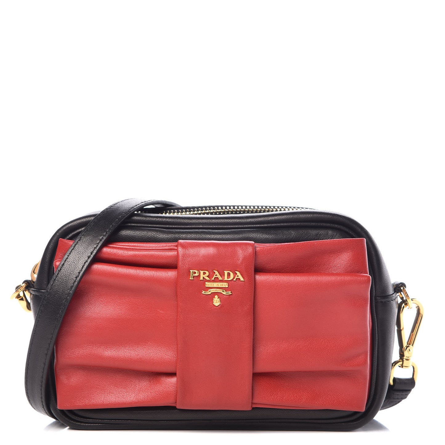 Nappa Fiocco Bow Crossbody Clutch Black Fuoco