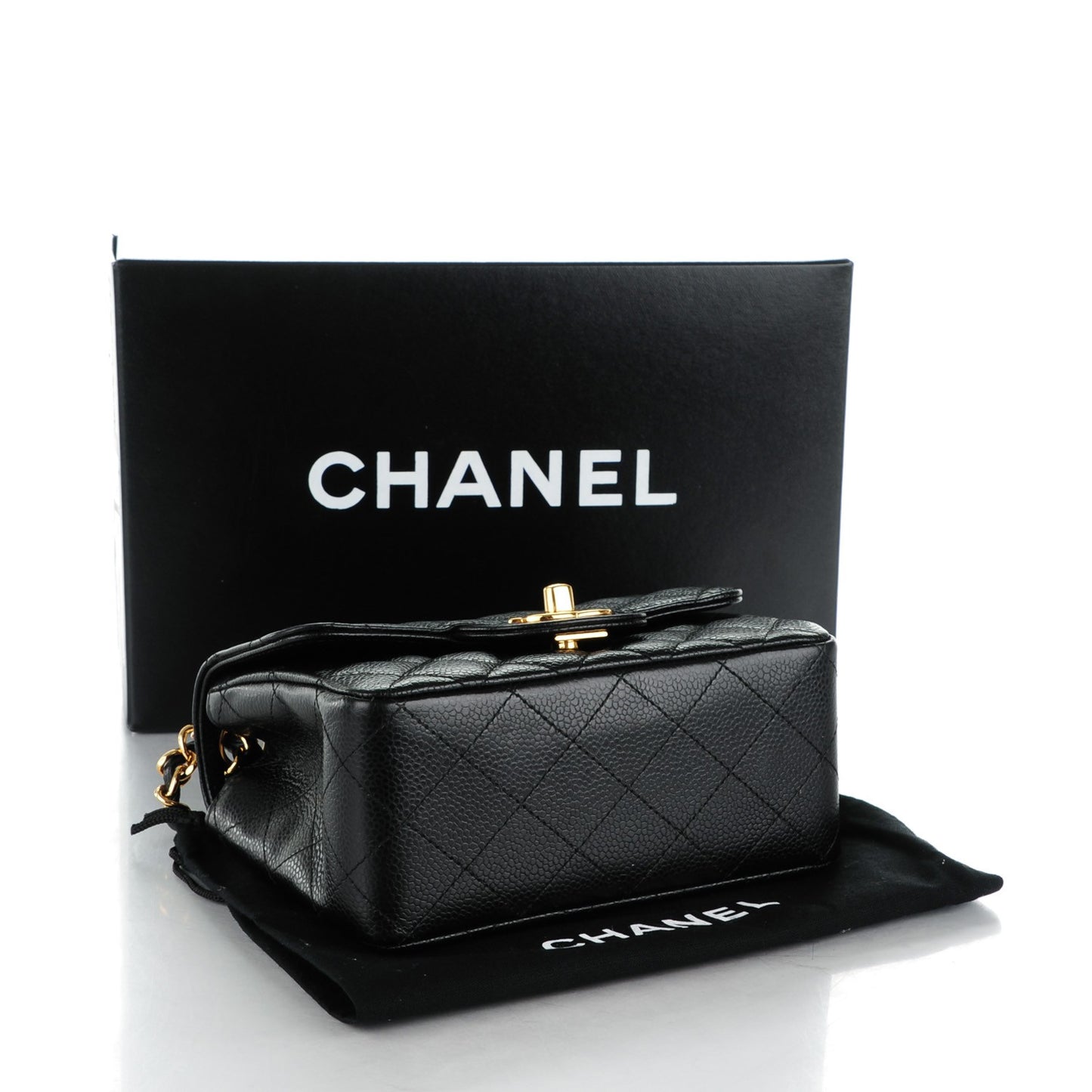 Caviar Quilted Mini Square Flap Black