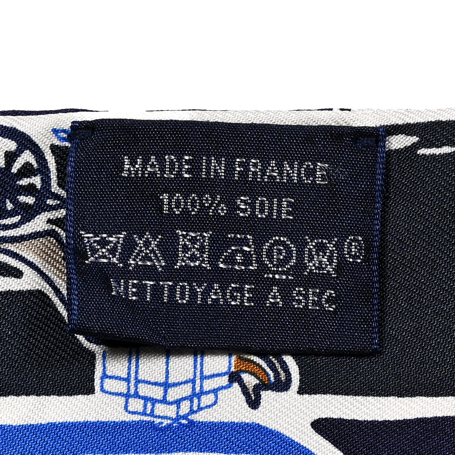 Hermes Silk Bingata Sticker Twilly Marine Tabac Bleu Vif 3 of 4