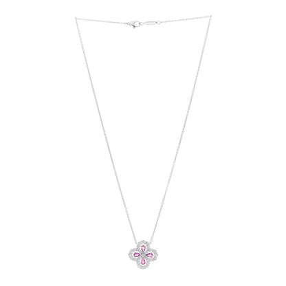 Harry Winston Platinum Diamond Pink Sapphire Full Loop Pendant Necklace 3 of 6