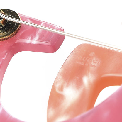 Gucci Resin Double G Brooch Rose Salmon 4 of 5
