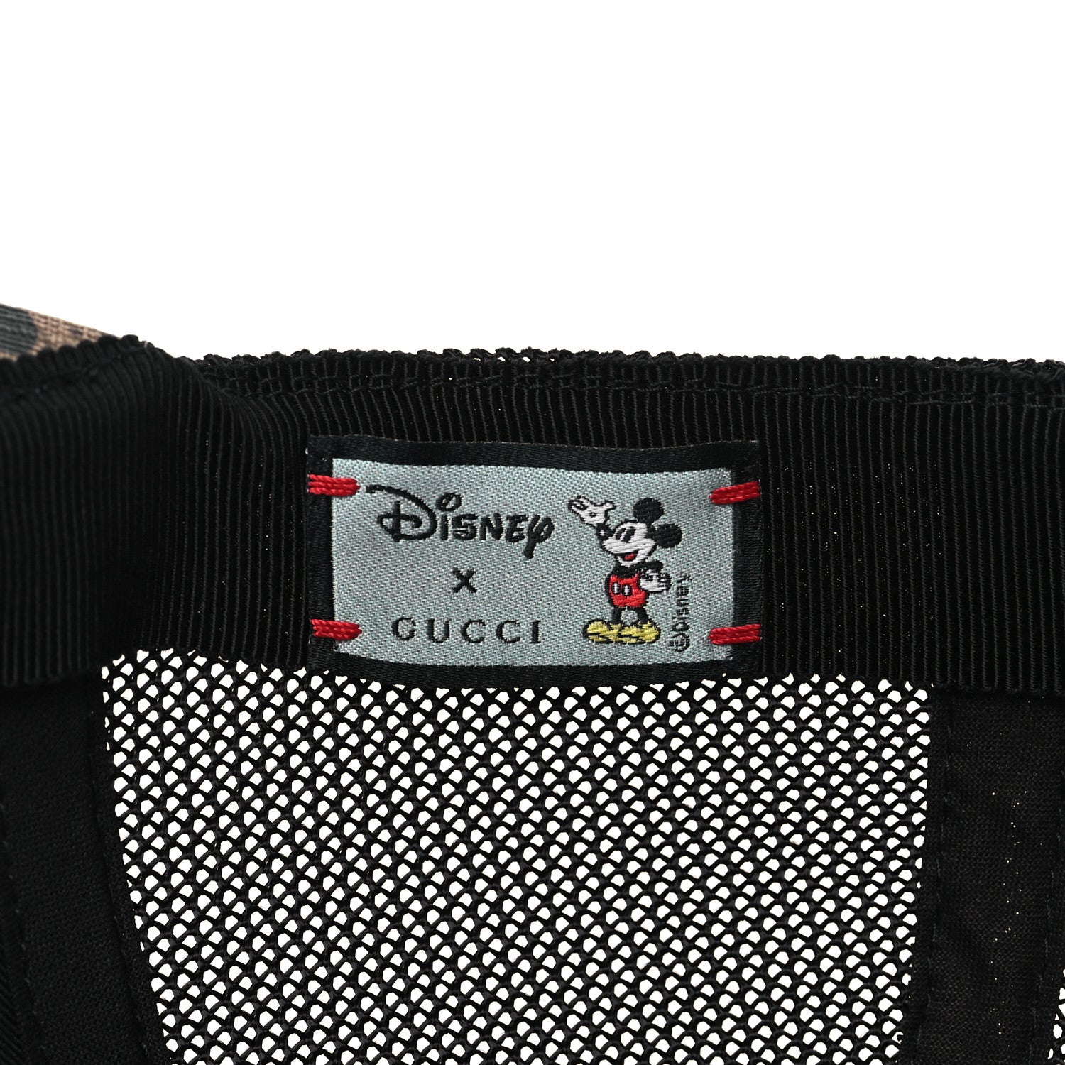 Gucci X DISNEY Mini Vintage GG Supreme Monogram Mickey Mouse Baseball Hat M Beige Vintage Sun Oil 7 of 9