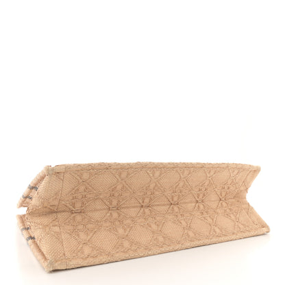 Christian Dior Raffia Cannage Large Book Tote Natural 4 of 11