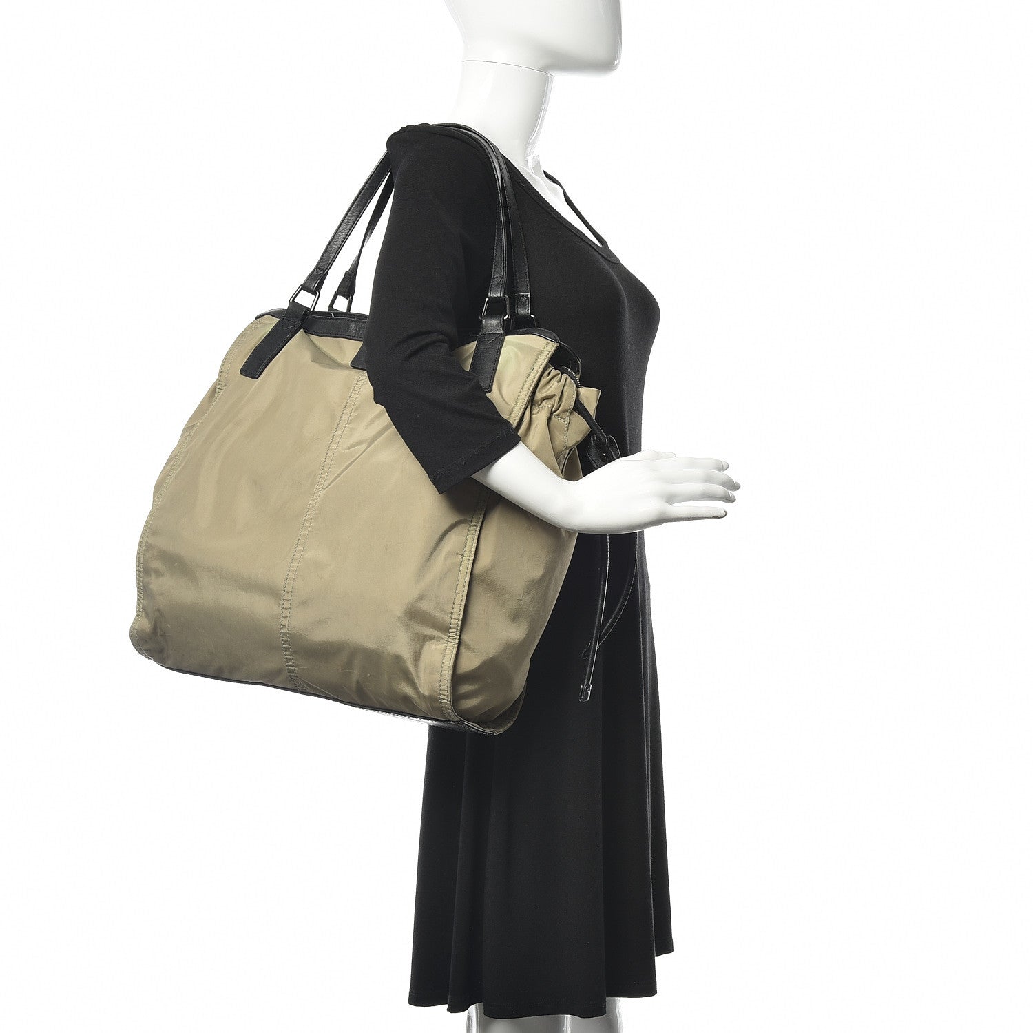 Burberry Nylon Buckleigh Packable Tote Bag Beige 2 of 17