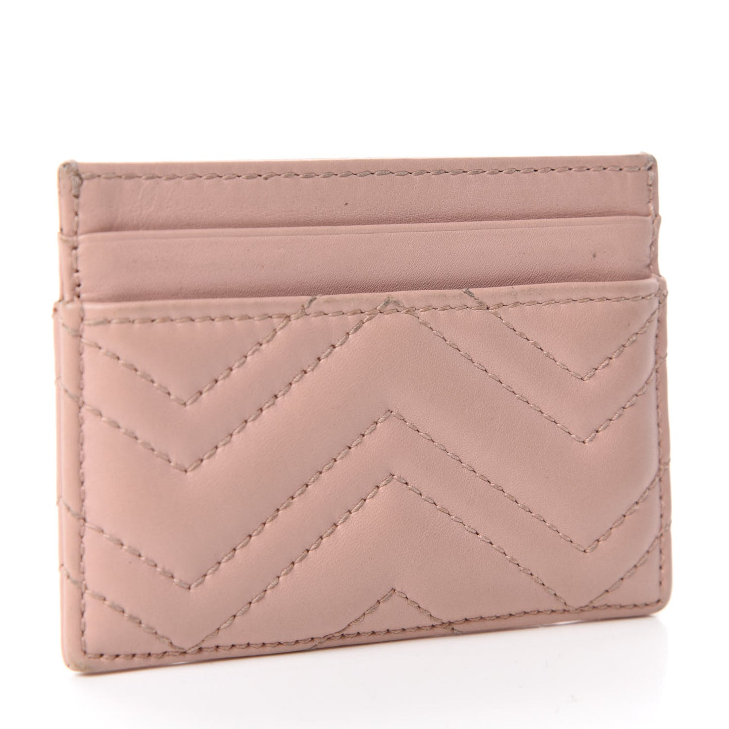 Calfskin Matelasse GG Marmont Card Holder Perfect Pink