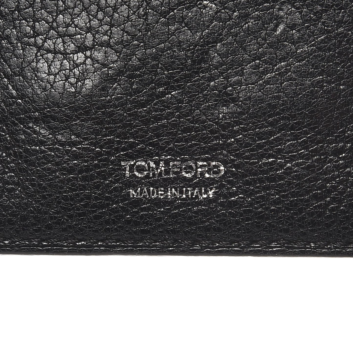 Grained Calfskin Open Side Card Holder Black