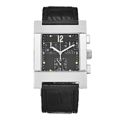 Gucci Stainless Steel Calfskin 32mm Chronograph Quartz Watch Black 1 of 7