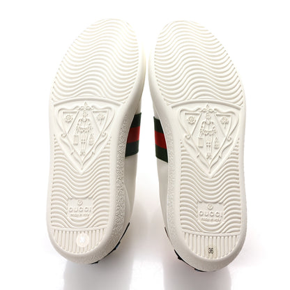 Gucci Calfskin Web Floral Embroidered Womens Ace Sneakers 36 White 6 of 10