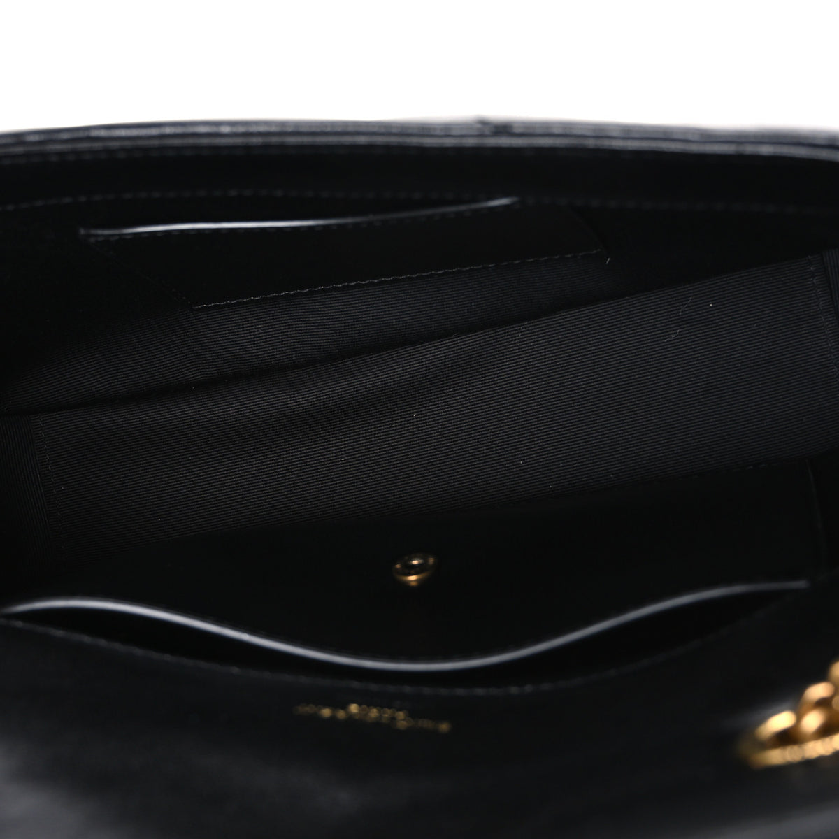 Lambskin Chevron Quilted Small Loulou Black