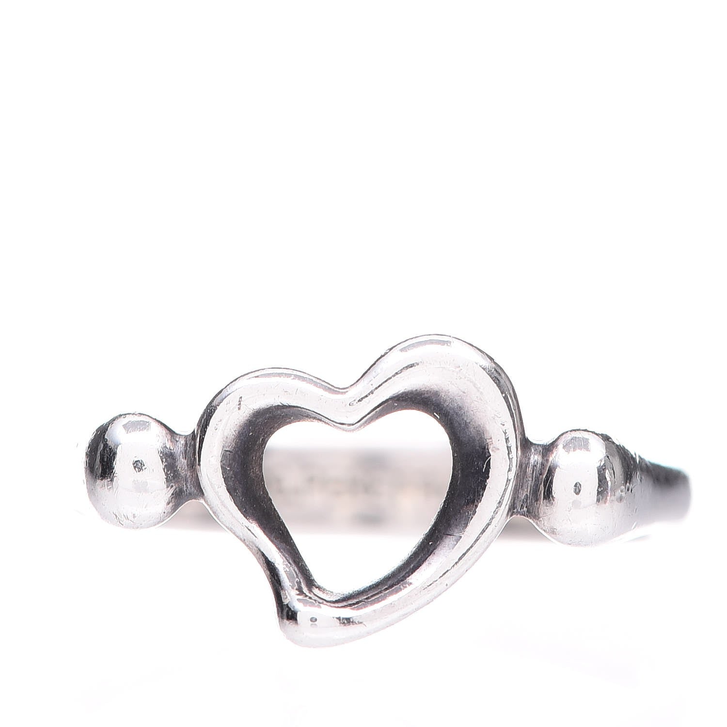 Tiffany Sterling Silver Elsa Peretti Open Heart Ring 50 5.25 1 of 6
