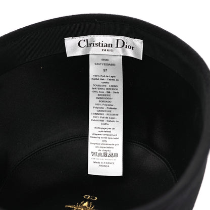 Christian Dior Rabbit Felt Hat 57 Navy 8 of 8