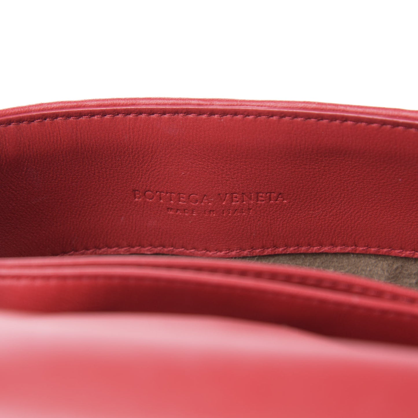 Nappa Intrecciato Baby Olimpia Shoulder Bag China Red