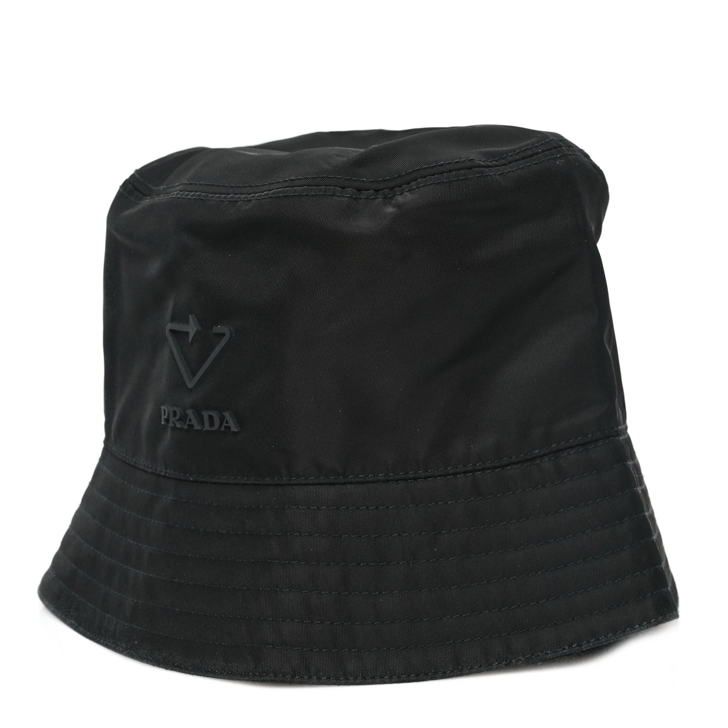 Re-Nylon Rubber Logo Bucket Hat S Black