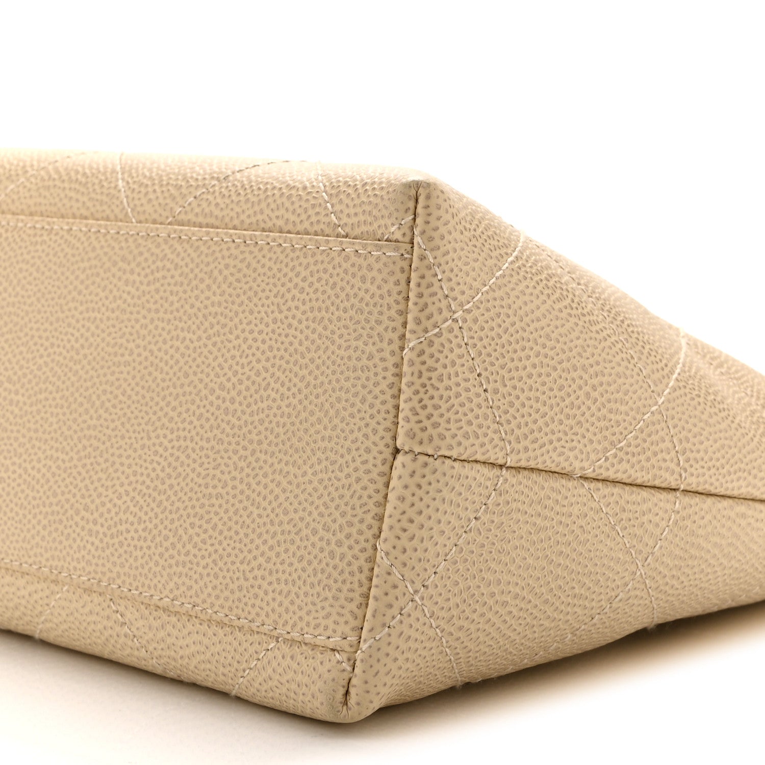 Chanel Caviar CC Wood Handle Tote Beige 11 of 11