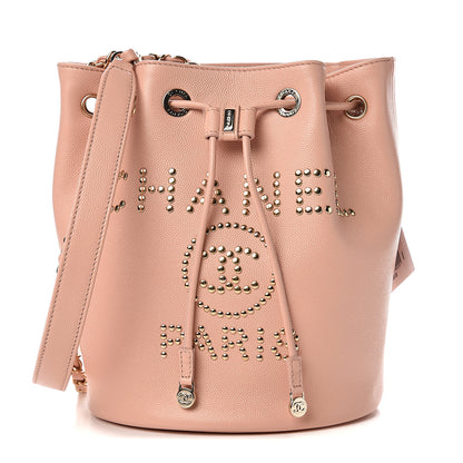 Chanel Caviar Deauville Drawstring Bucket Bag Light Pink 1 of 9