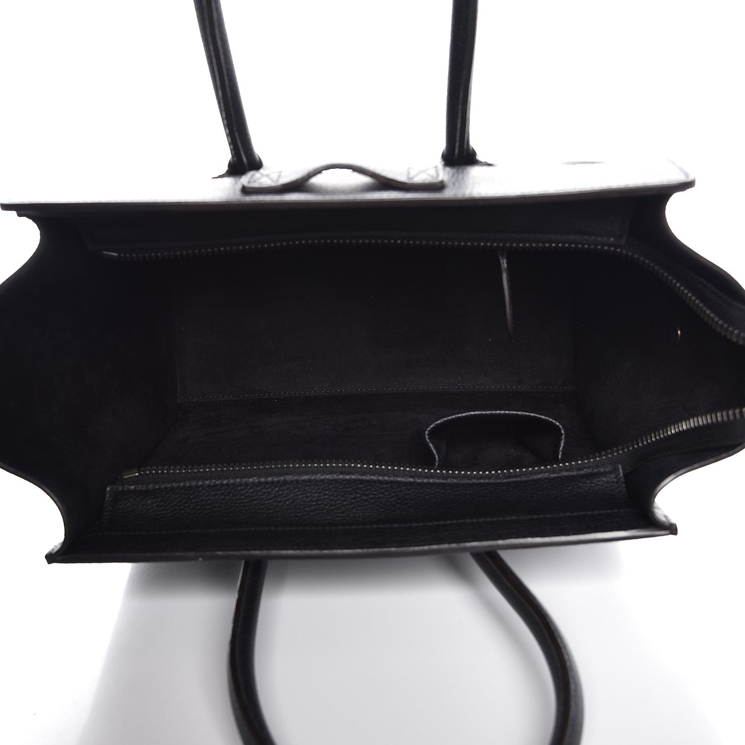 Celine Drummed Calfskin Micro Luggage Black 5 of 9