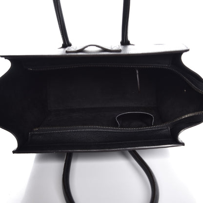 Celine Drummed Calfskin Micro Luggage Black 5 of 9
