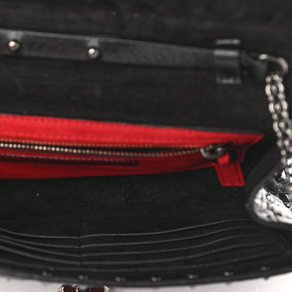 Valentino Garavani Craquele Nappa Rockstud Spike Wallet on Chain Black 5 of 8