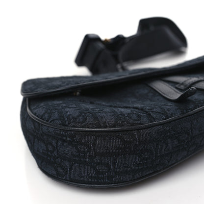 Christian Dior Oblique Mens Saddle Bag Black Blue 8 of 8