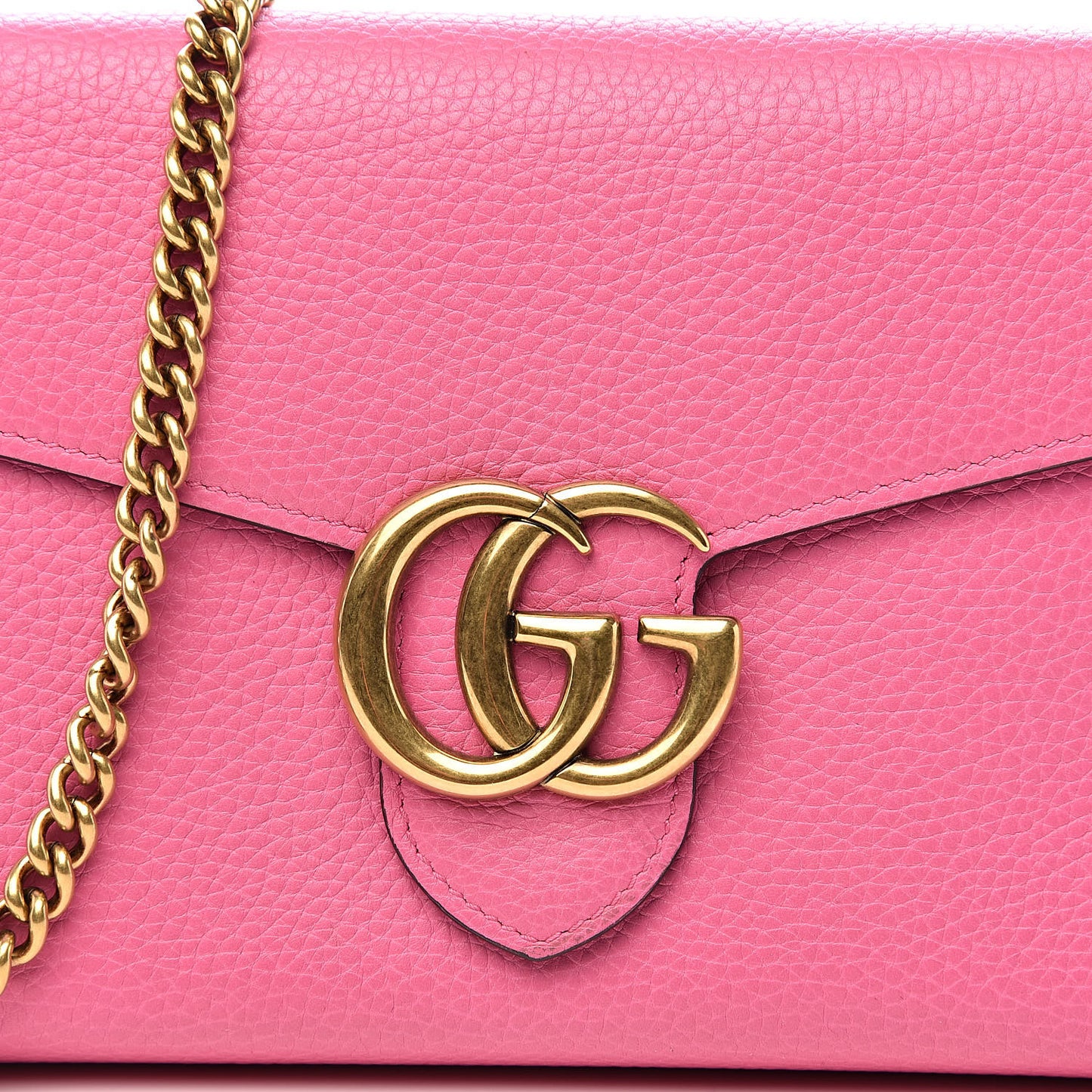 Cellarius Calfskin GG Marmont Chain Wallet Pink Tropical Flower