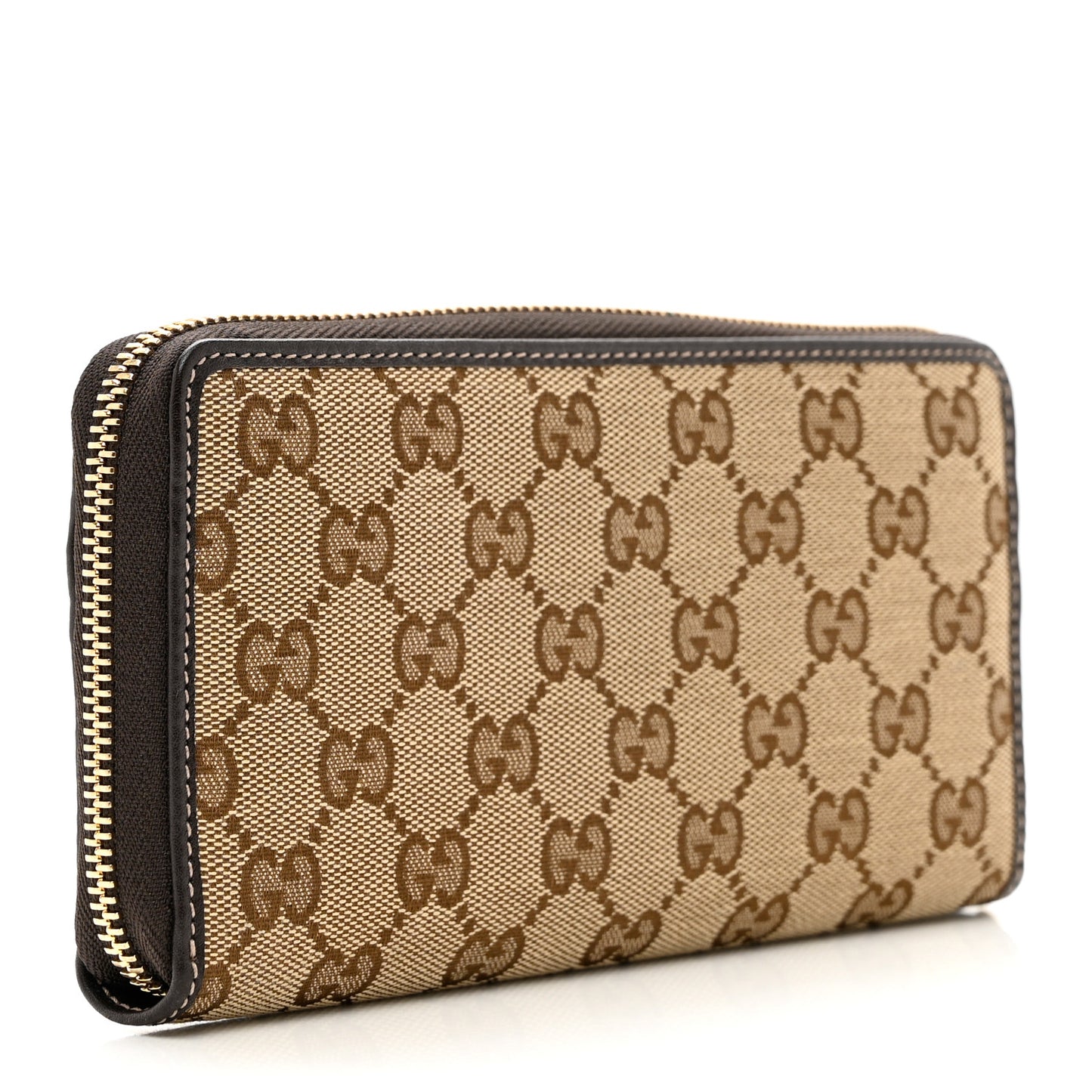 Monogram Bow Zip Around Wallet Brown