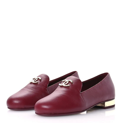Chanel Lambskin CC Loafers 35 Bordeaux 4 of 9