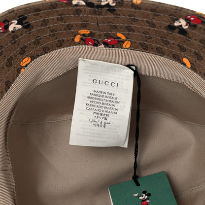 Gucci X DISNEY Mini Vintage GG Supreme Monogram Mickey Mouse Trent Bucket Hat S Beige Ebony Yellow 7 of 9