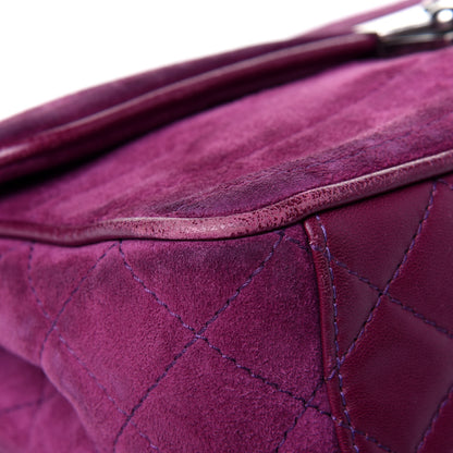 Chanel Suede Lambskin Scallop Quilted Medium Pagoda Flap Purple 17 of 18