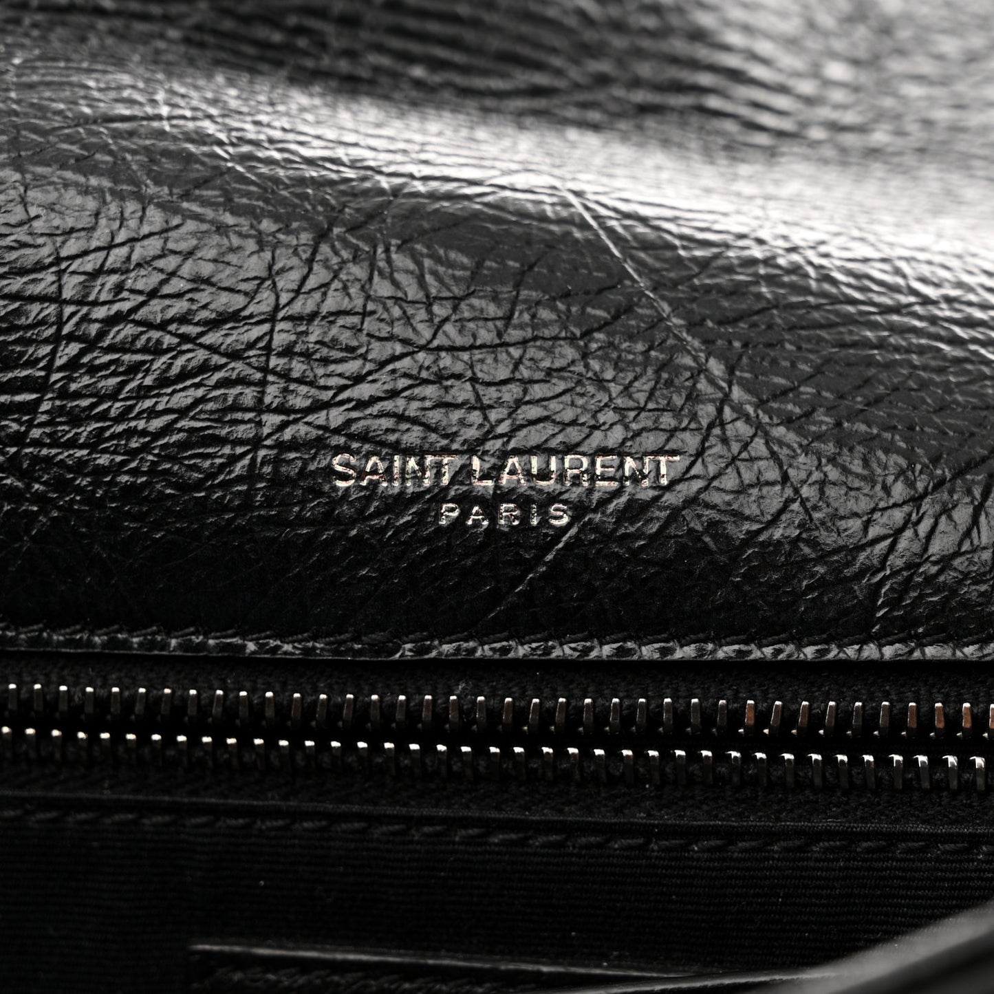 Crinkled Calfskin Matelasse Monogram Medium Niki Chain Satchel Black