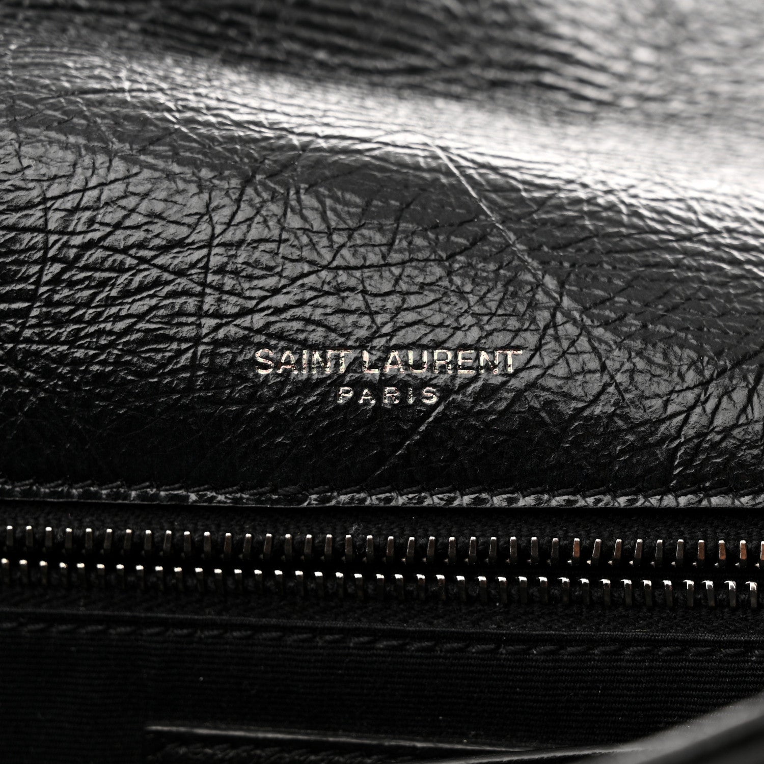 Saint Laurent Crinkled Calfskin Matelasse Monogram Medium Niki Chain Satchel Black 6 of 11