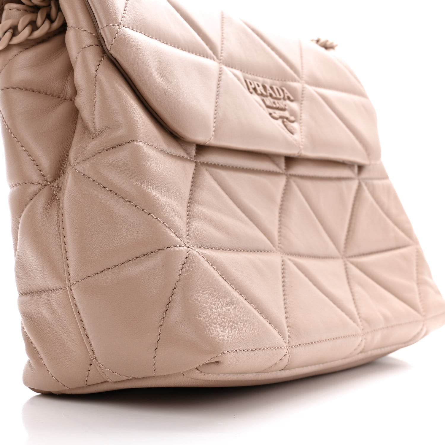 Prada Nappa Triangle Stitched Large Spectrum Bag Cipria 12 of 13