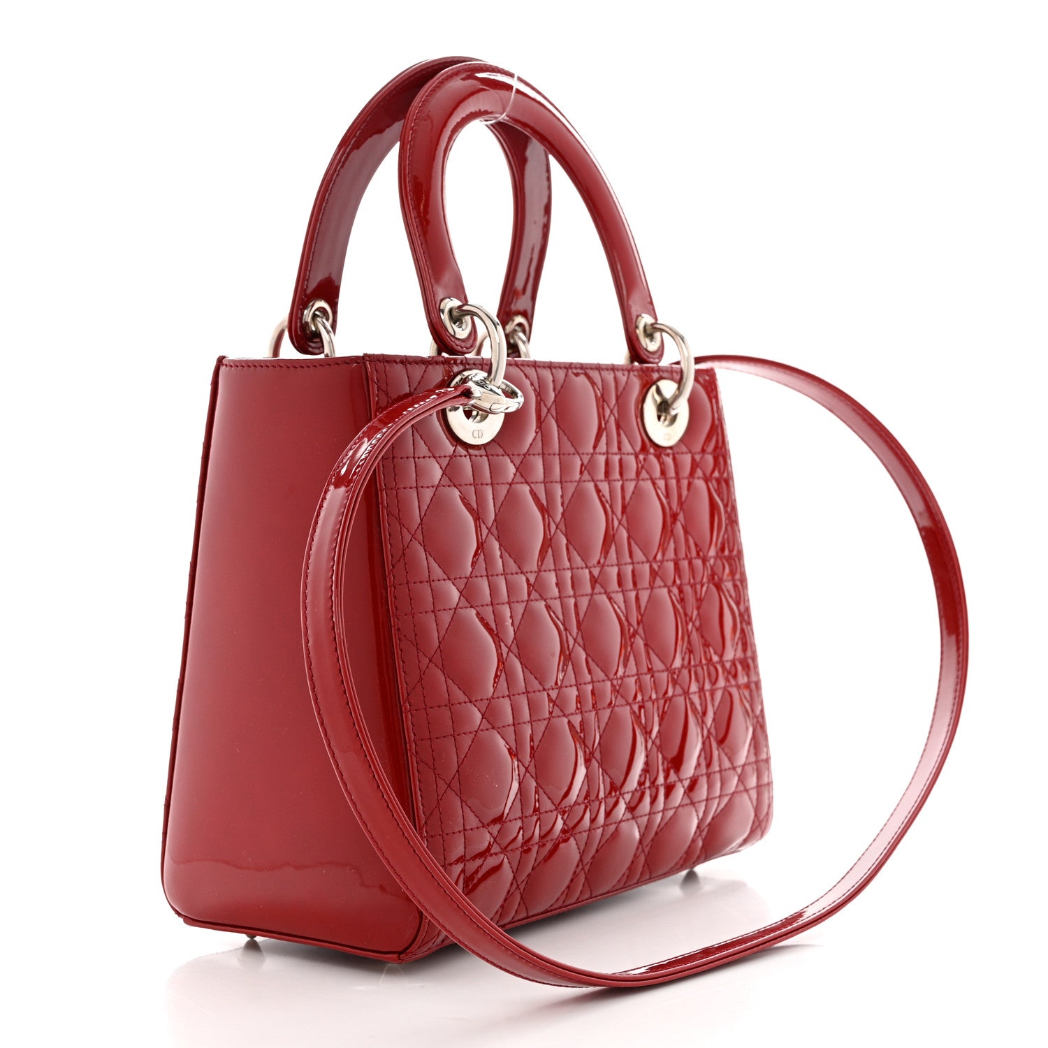 Christian Dior Patent Cannage Medium Lady Dior Red 3 of 10