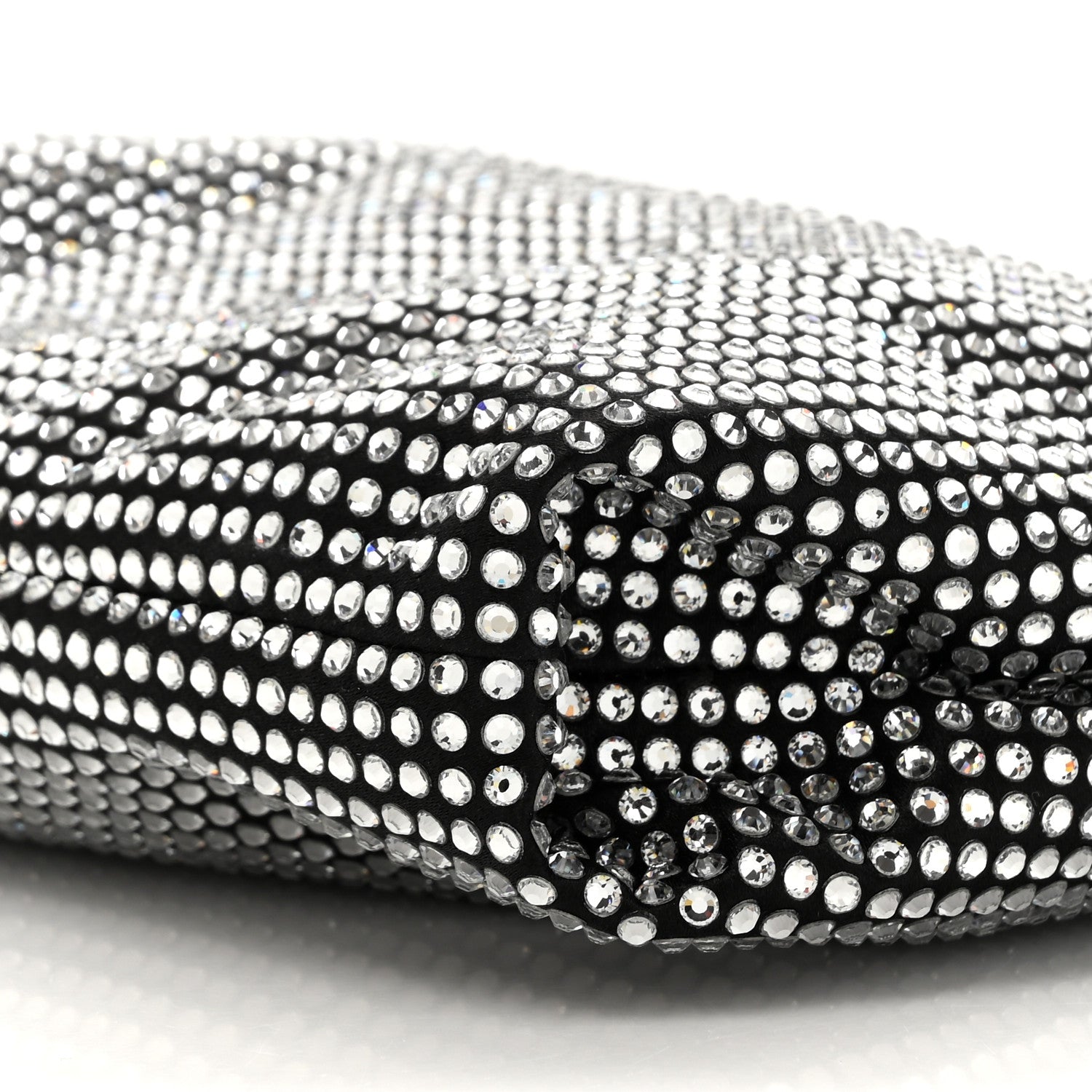 Jimmy Choo Suede Crystal Chain Top Handle Bag Silver Black 8 of 9