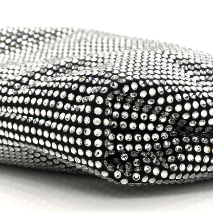 Jimmy Choo Suede Crystal Chain Top Handle Bag Silver Black 8 of 9