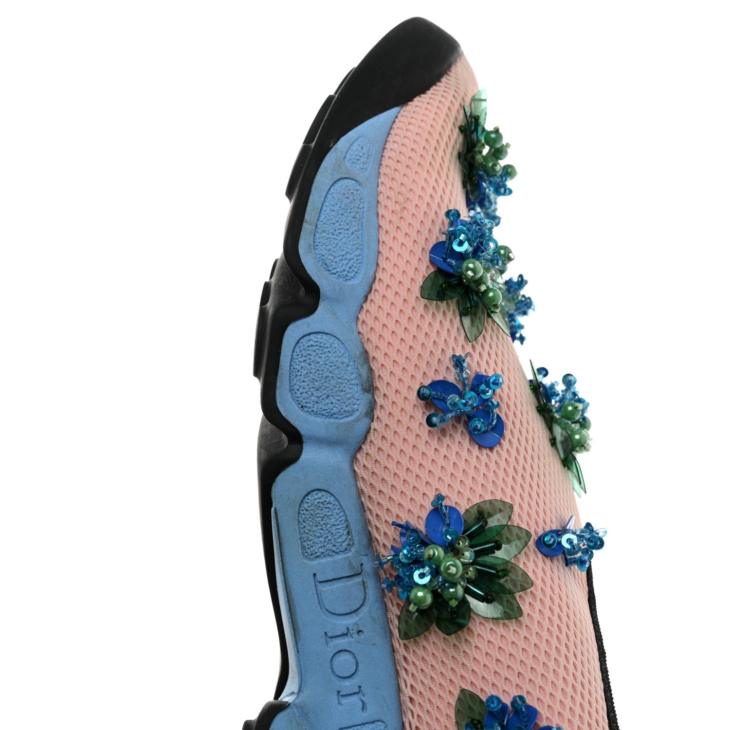 Christian Dior Technical Canvas Embellished Dior Fusion Sneakers 37.5 Pink Blue 11 of 11