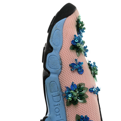 Christian Dior Technical Canvas Embellished Dior Fusion Sneakers 37.5 Pink Blue 11 of 11