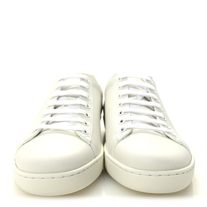 Gucci Calfskin Interlocking G Perforated Womens Ace Sneakers 38.5 White Grey Sky 2 of 10