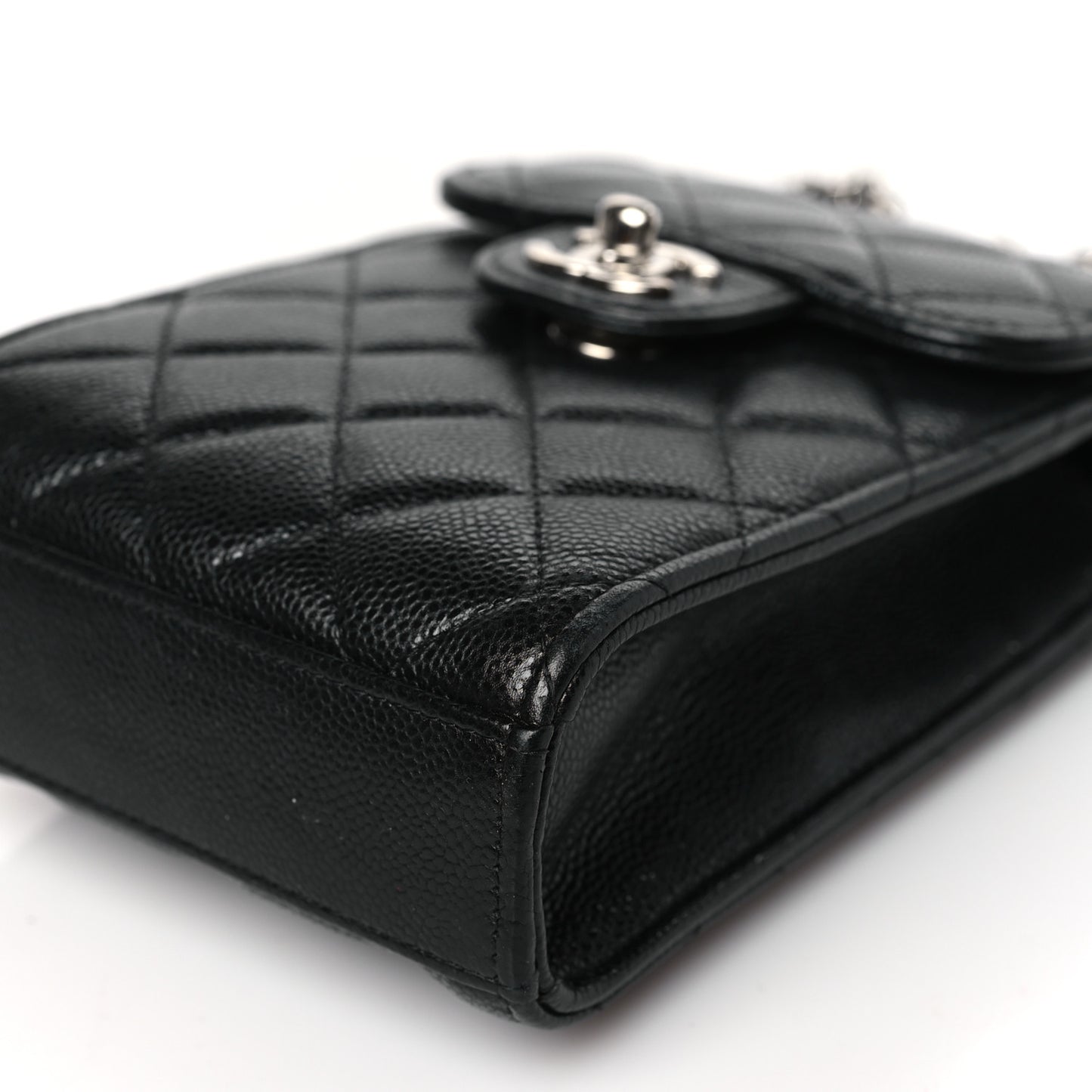 Caviar Quilted Classic Phone Holder Black