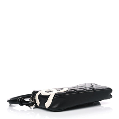 Chanel Calfskin Quilted Cambon Pochette Black White 3 of 7