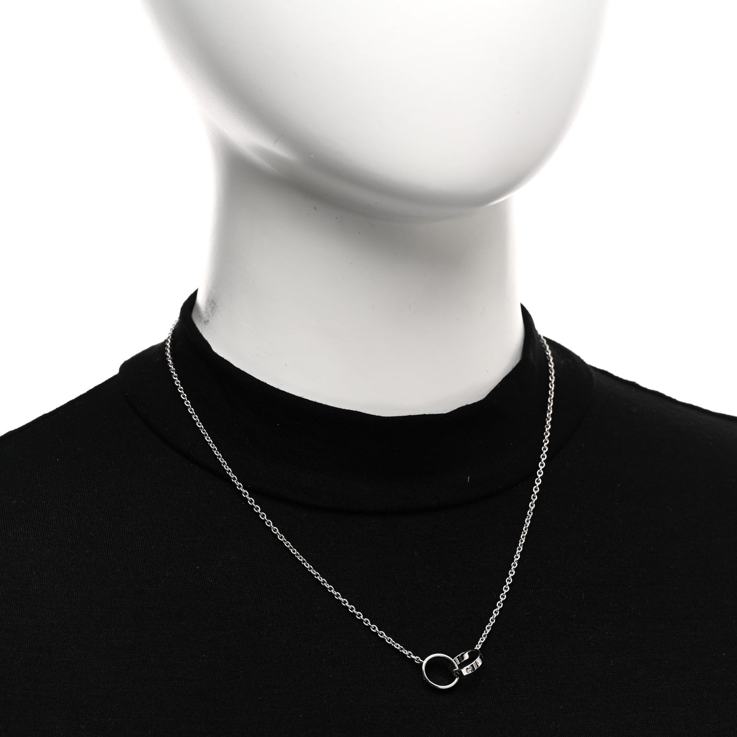 18K White Gold Interlocking LOVE Necklace